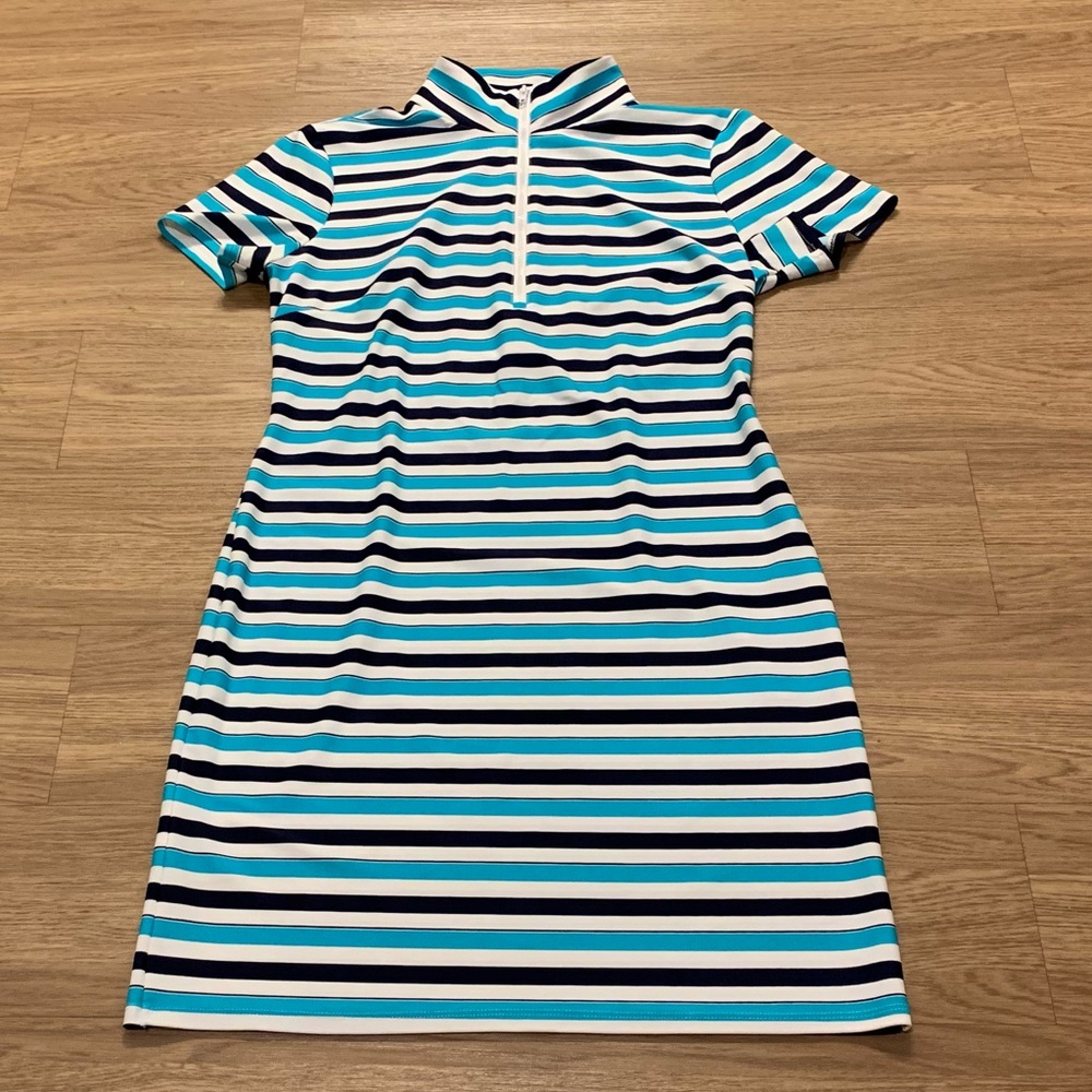 Jude Connally Alexia Lightweight Jude Cloth Quarter Zip Neckline Striped Size M